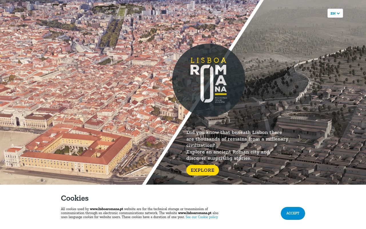 Homepage screenshot of lisboaromana.pt