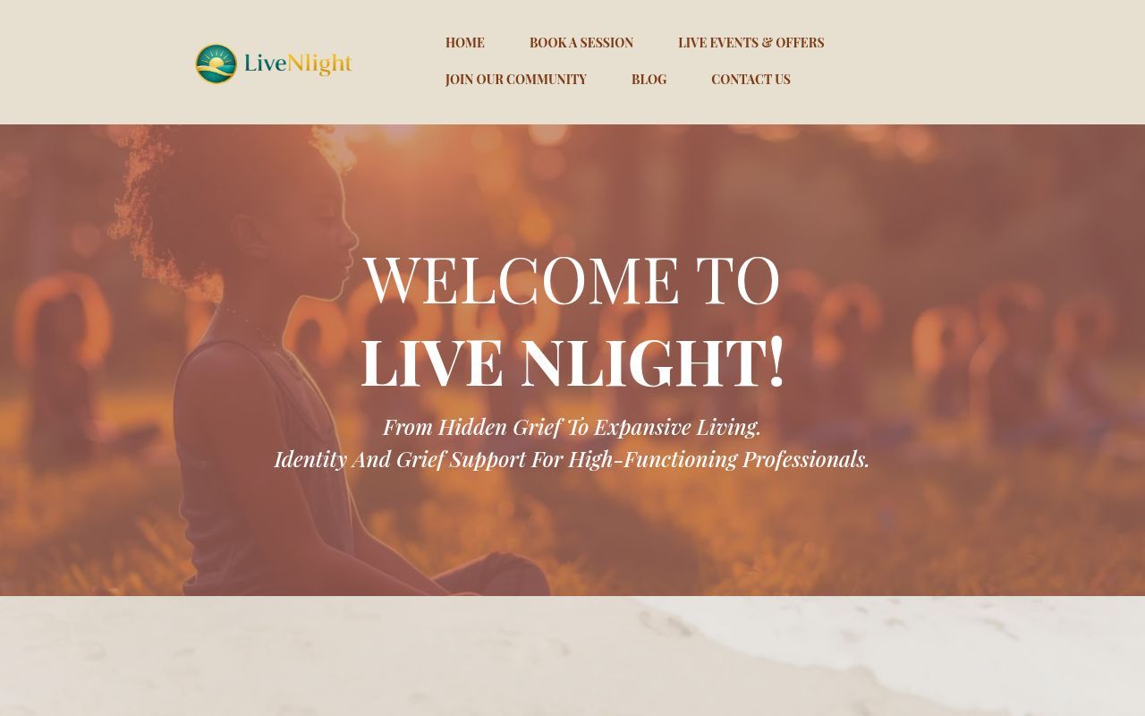 Homepage screenshot of livenlight.com