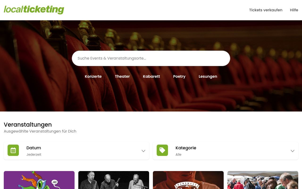 Homepage screenshot of localticketing.de