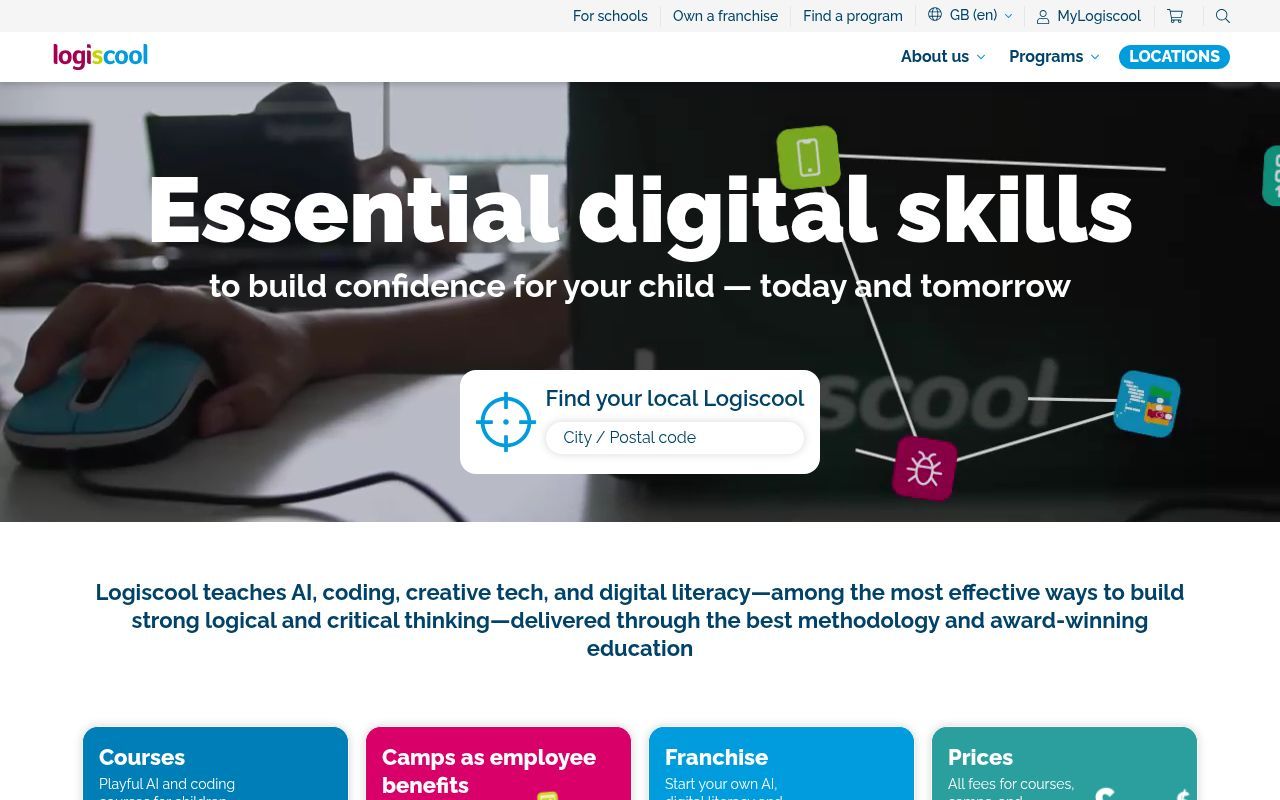 Homepage screenshot of logiscool.com
