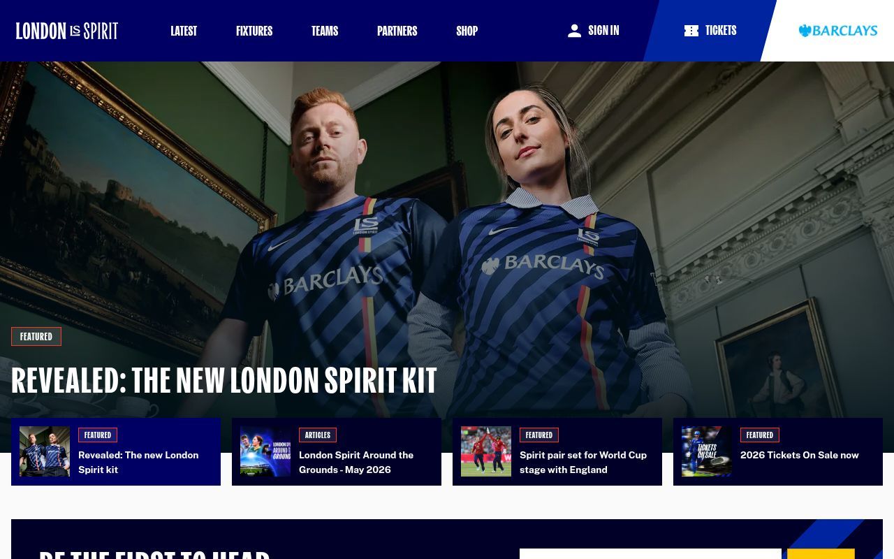 Homepage screenshot of londonspirit.com