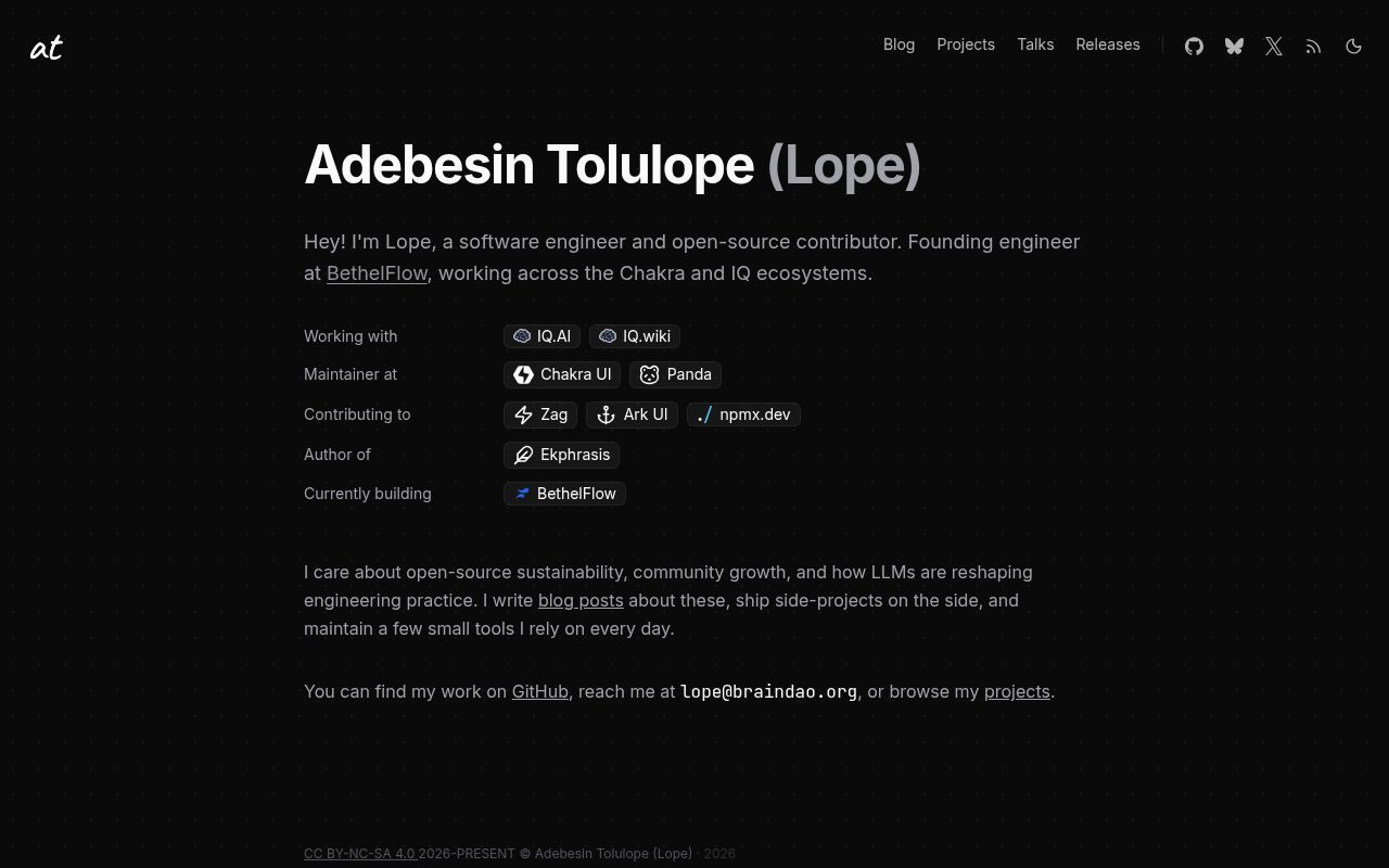 Homepage screenshot of lope.cell.vercel.app