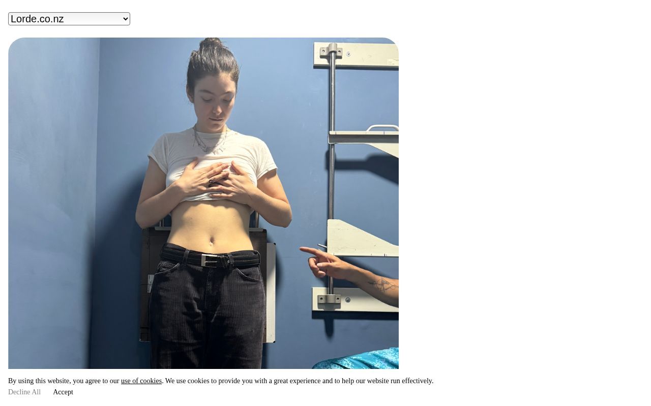 Homepage screenshot of lorde.co.nz