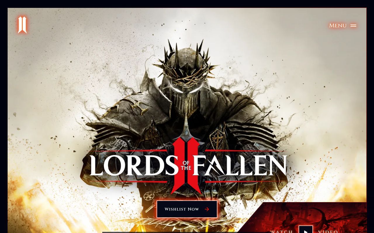 Homepage screenshot of lordsofthefallen.com