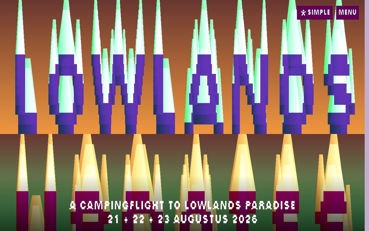 Homepage screenshot of lowlands.nl