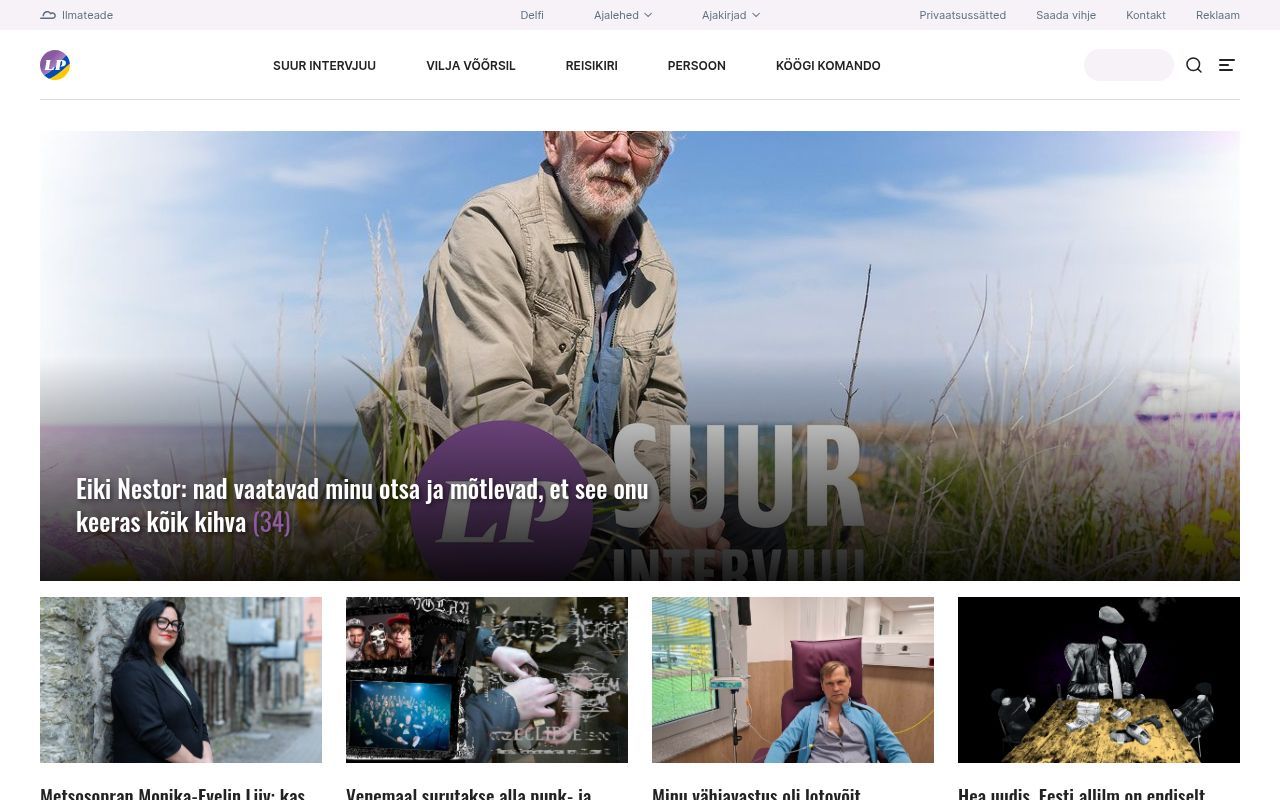 Homepage screenshot of lp.delfi.ee