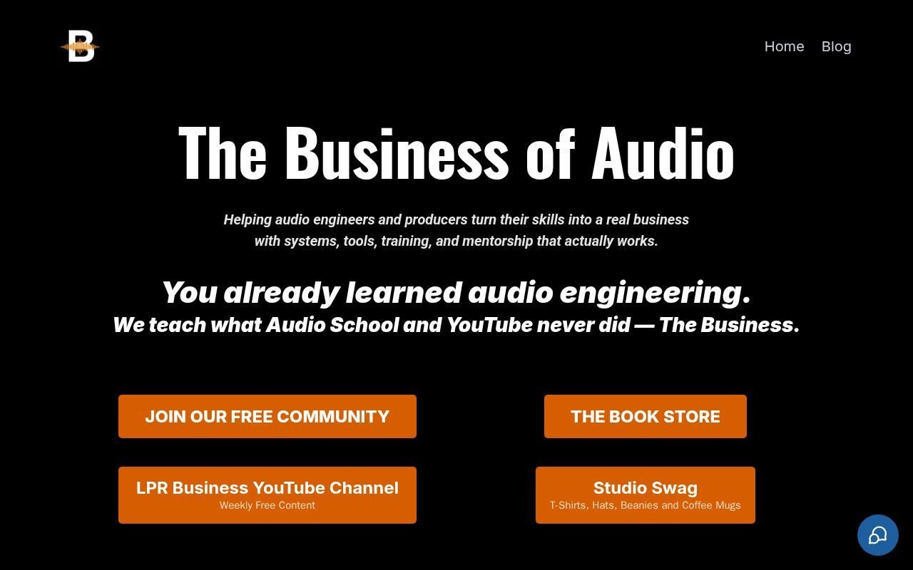 Homepage screenshot of lprbusiness.com