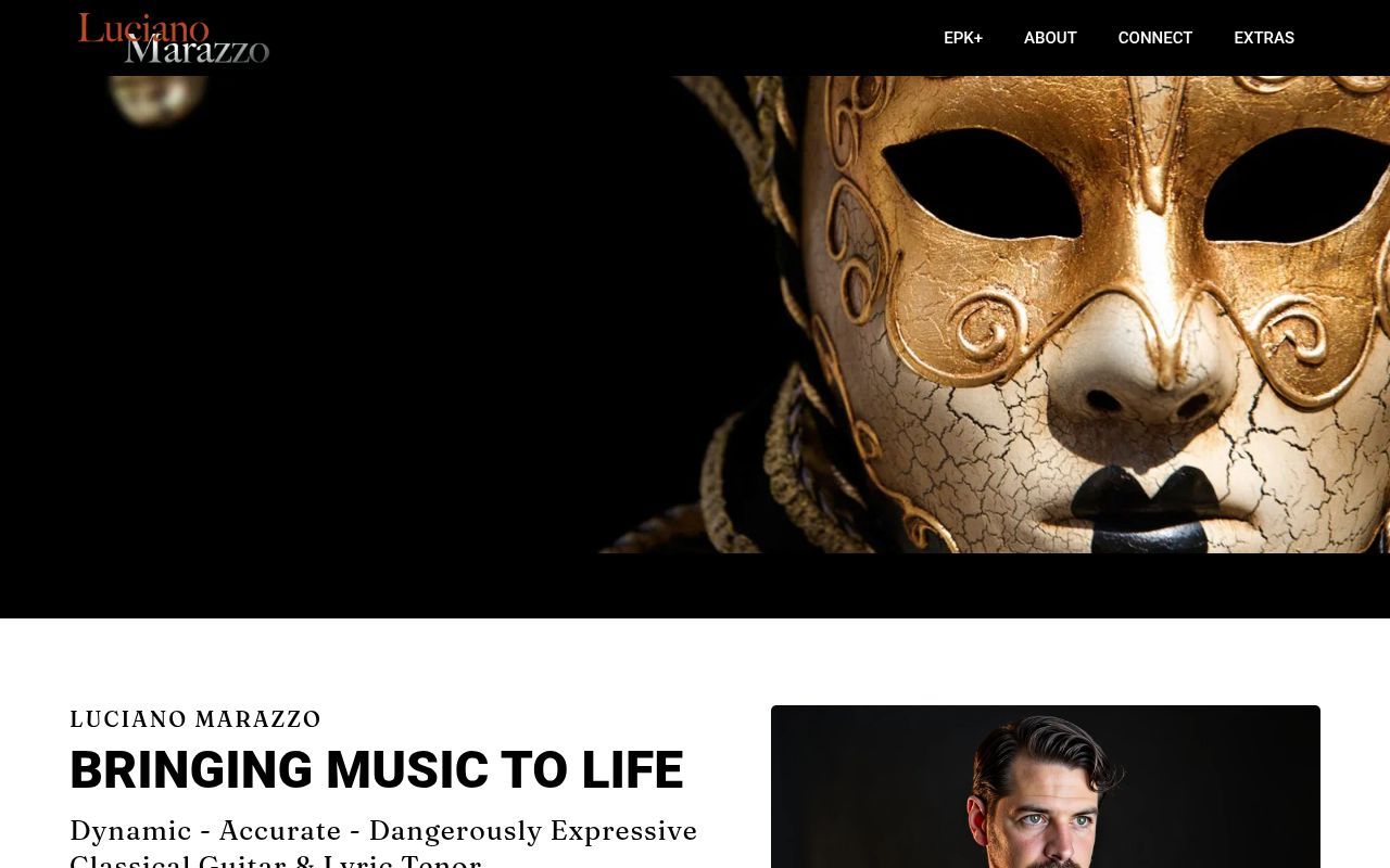 Homepage screenshot of lucianomarazzo.com
