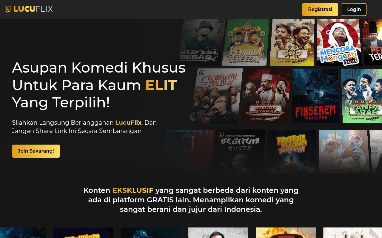 Homepage screenshot of lucuflix.com