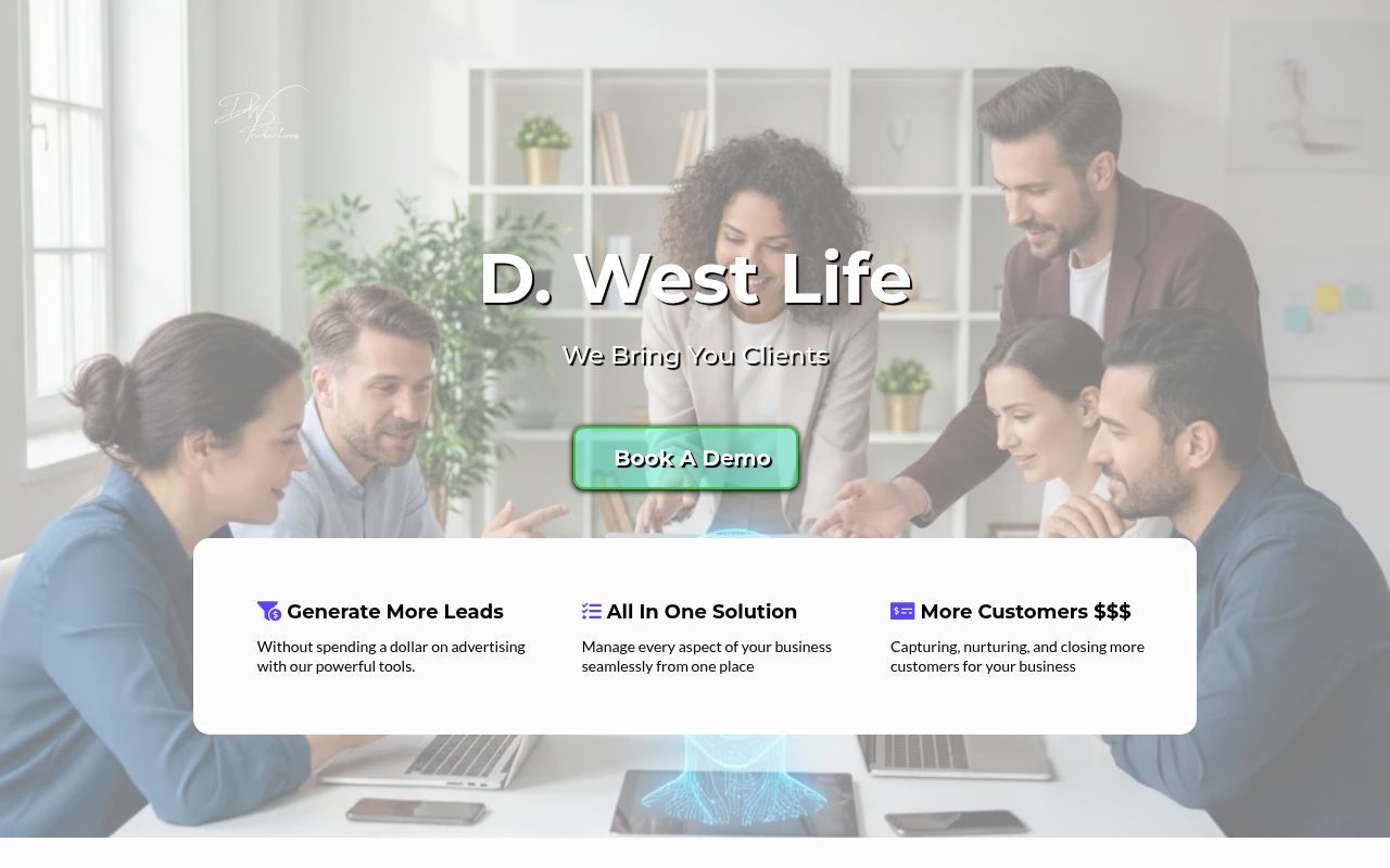 Homepage screenshot of lvlup.dwestlife.com