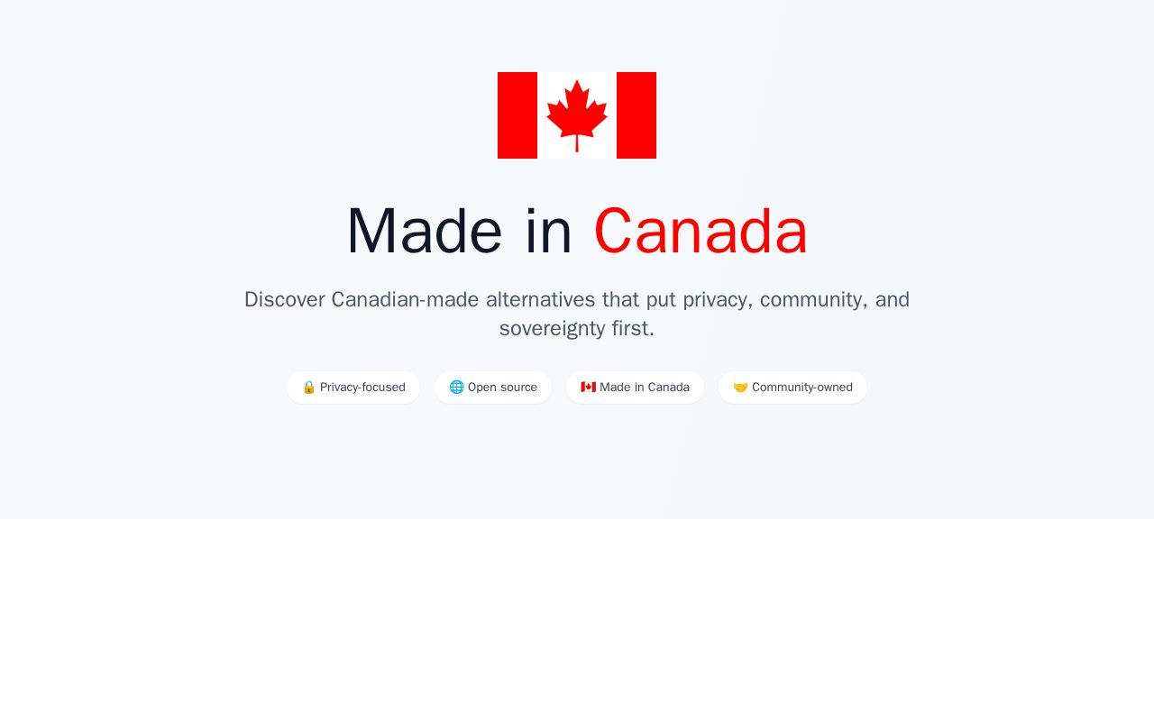 Homepage screenshot of madeincanada.social