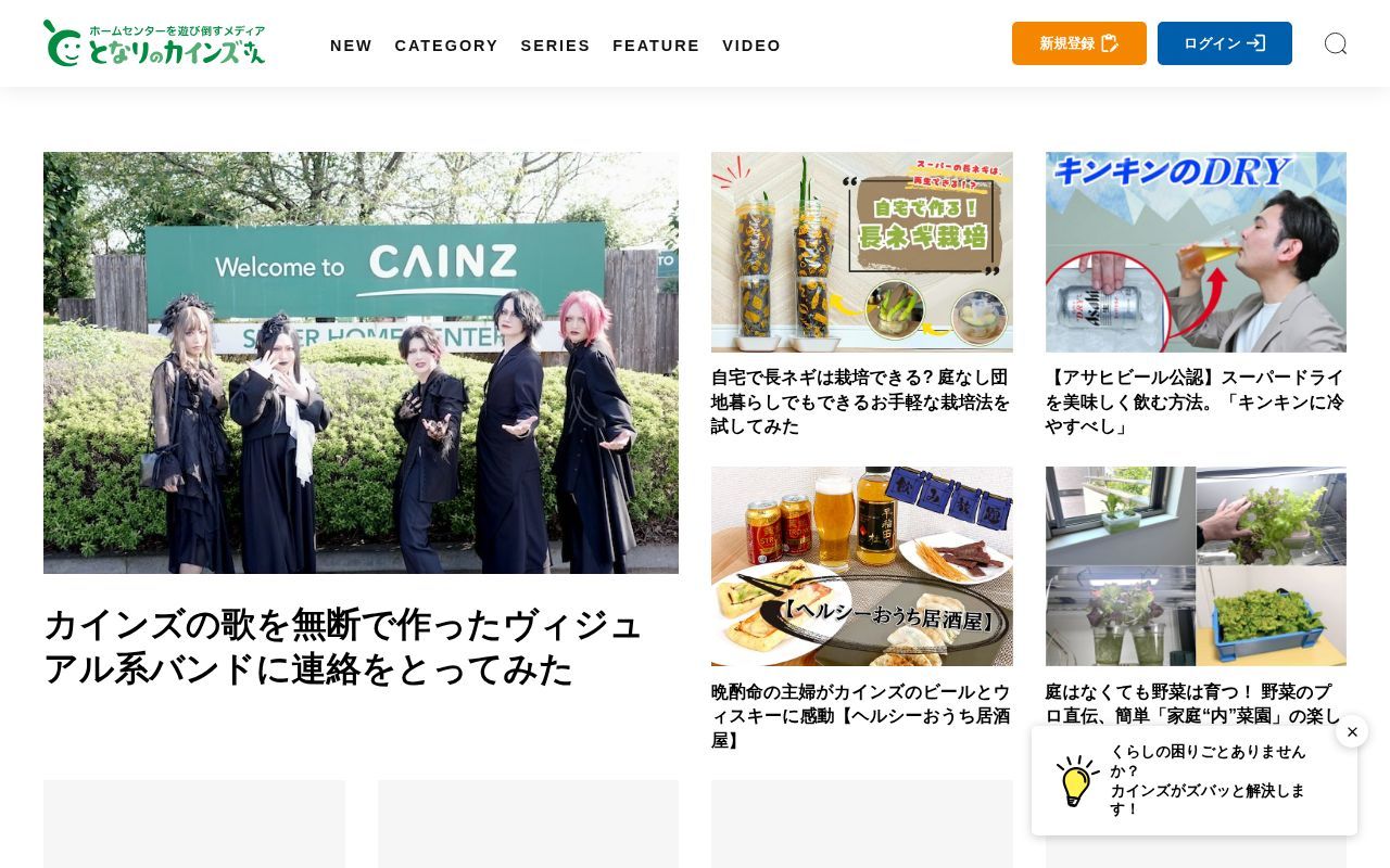 Homepage screenshot of magazine.cainz.com