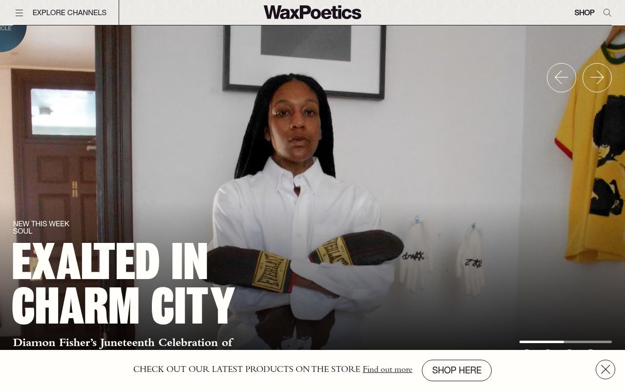 Homepage screenshot of magazine.waxpoetics.com