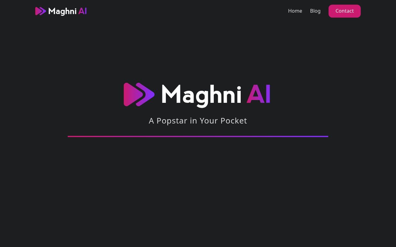 Homepage screenshot of maghni.ai