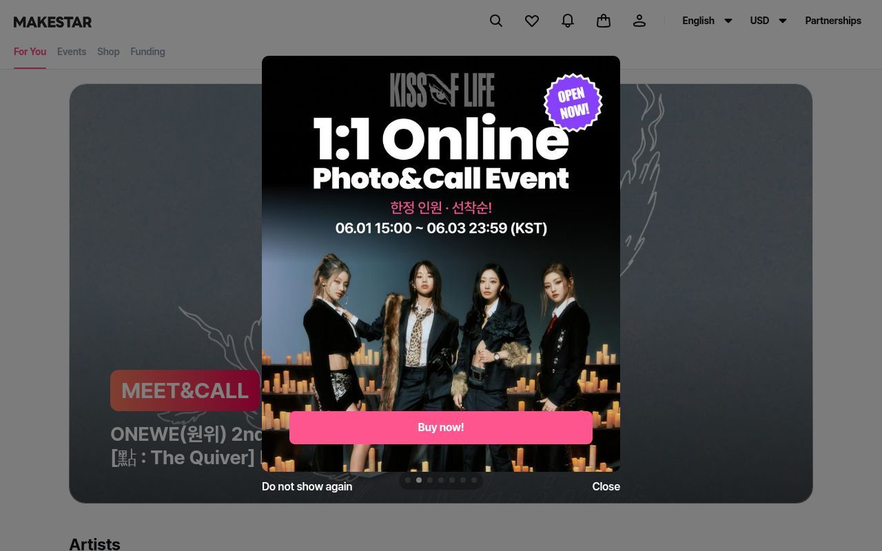 Homepage screenshot of makestar.com