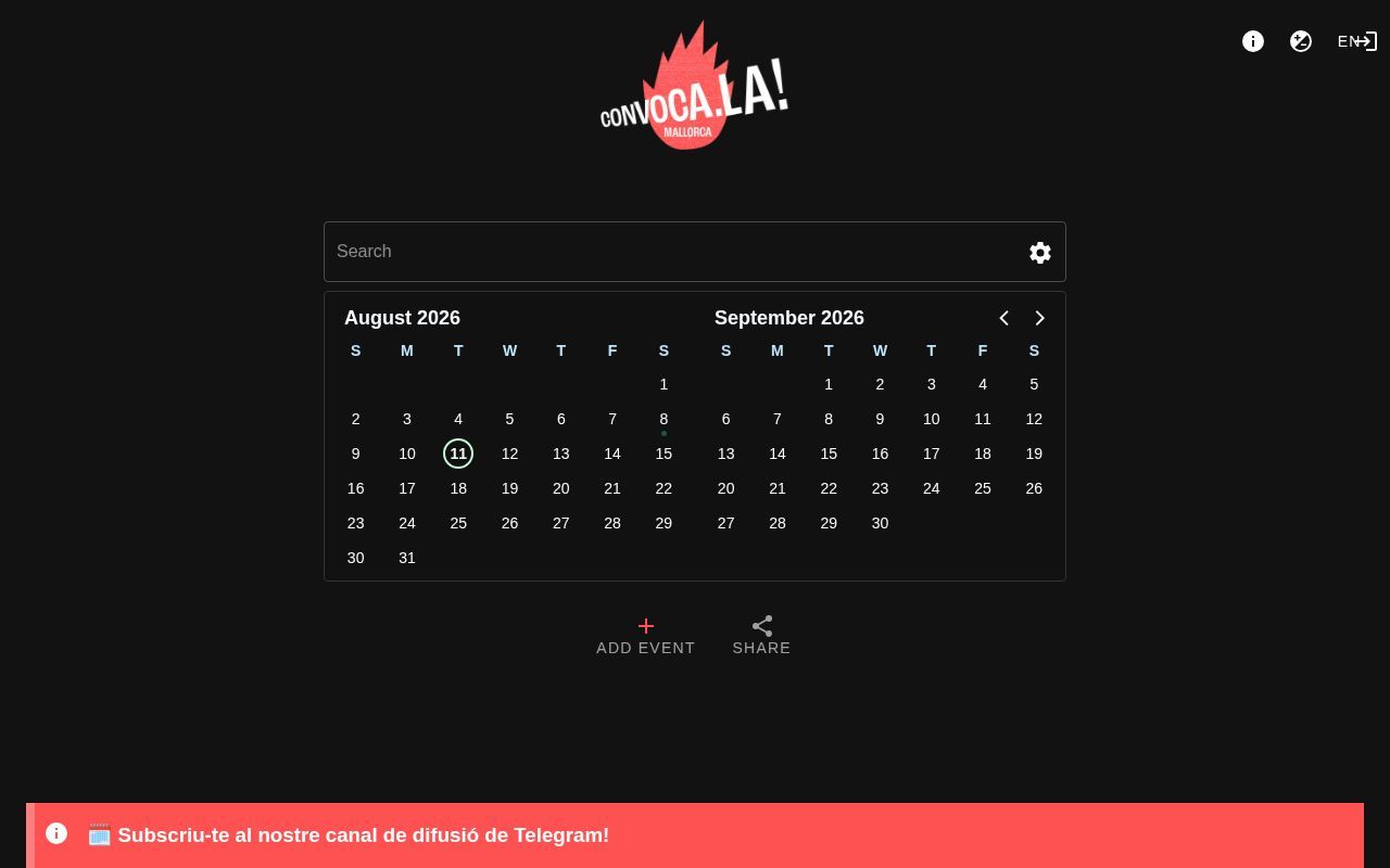 Homepage screenshot of mallorca.convoca.la