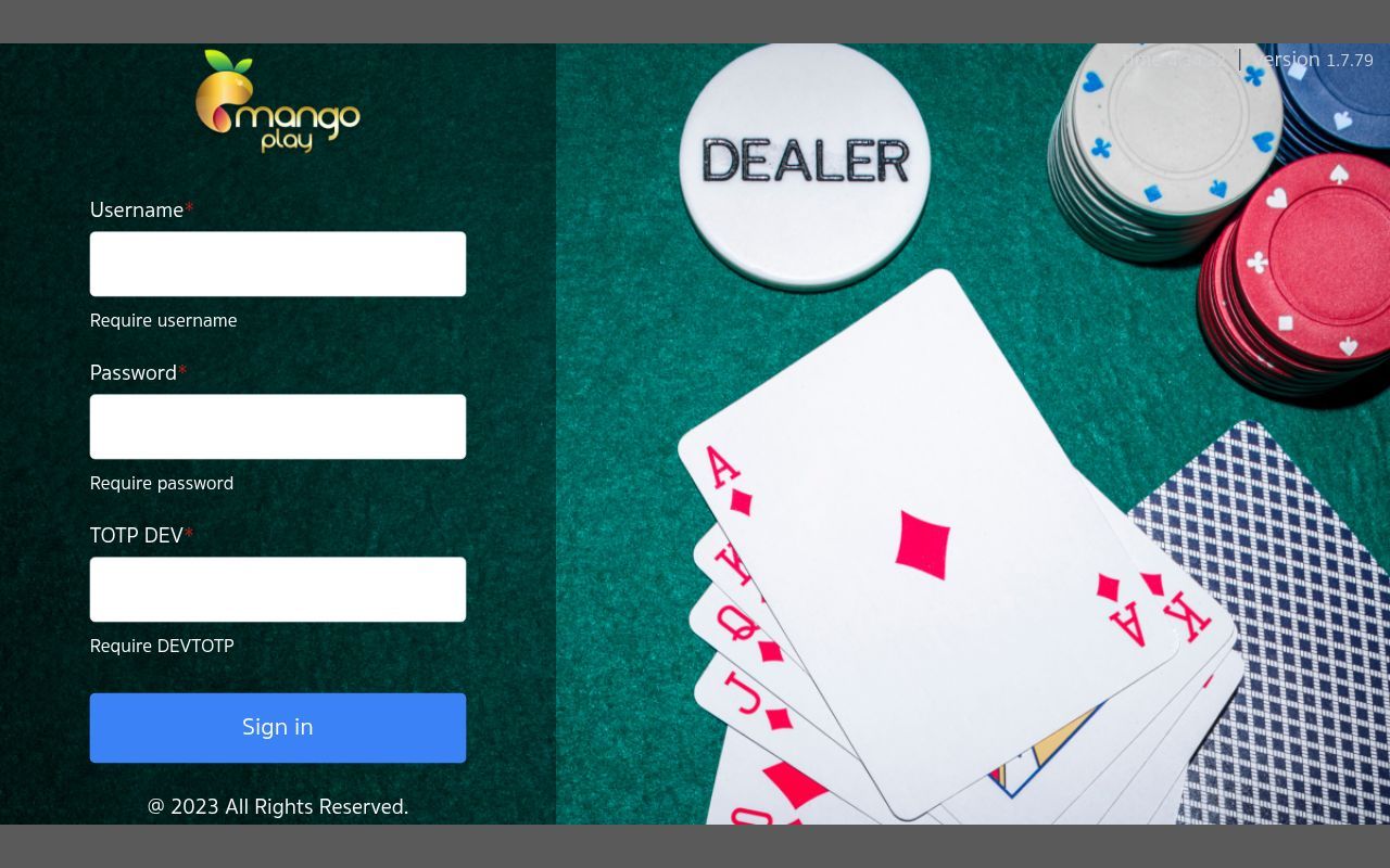 Homepage screenshot of mango-table-control-uat.pages.dev