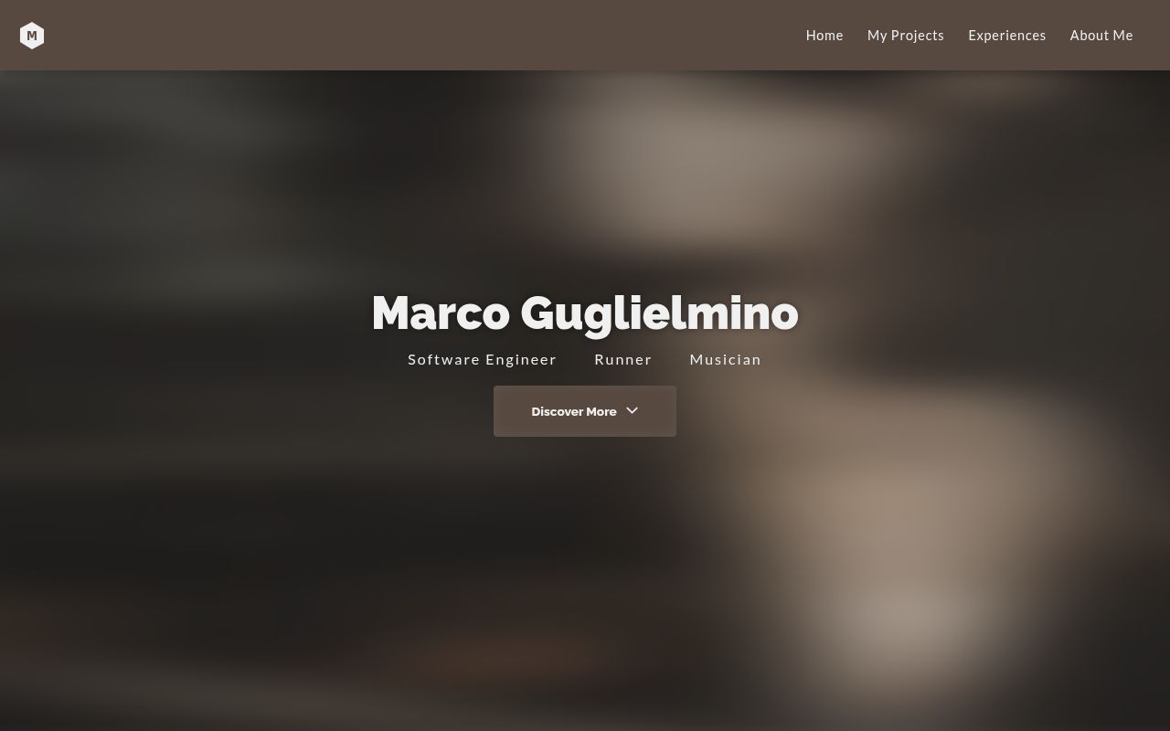 Homepage screenshot of marcoguglielmino.com