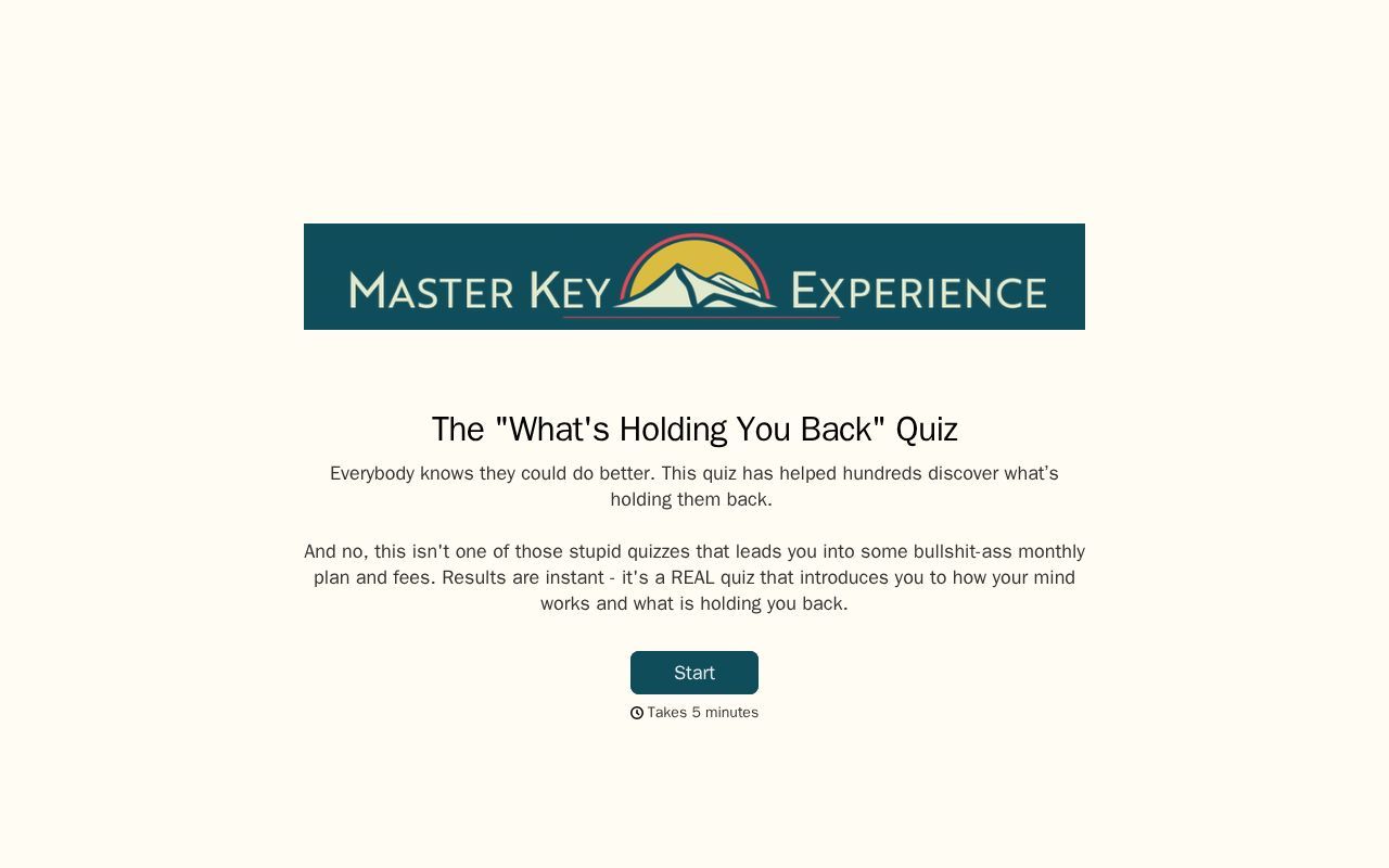 Homepage screenshot of markjquiz.com
