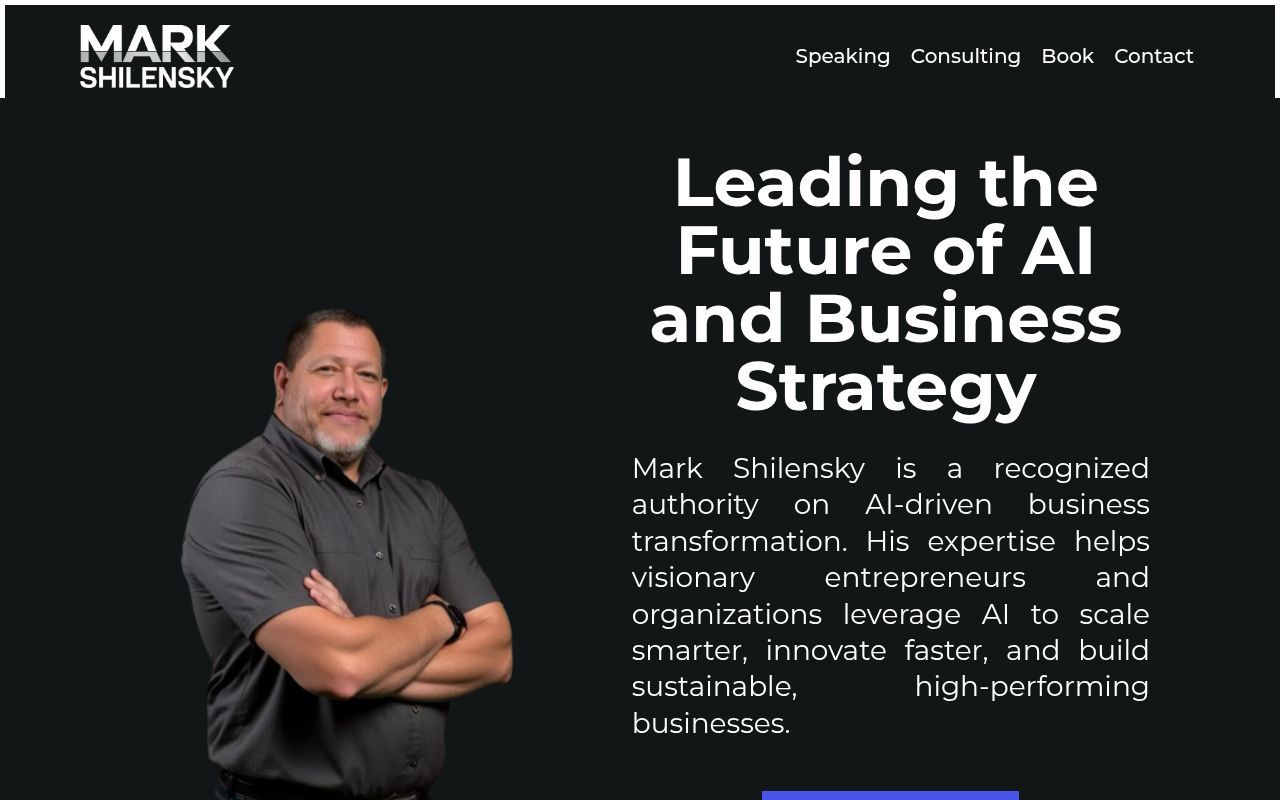 Homepage screenshot of markshilensky.com