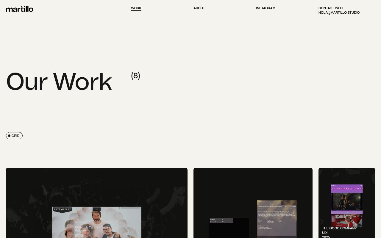 Homepage screenshot of martillo.studio