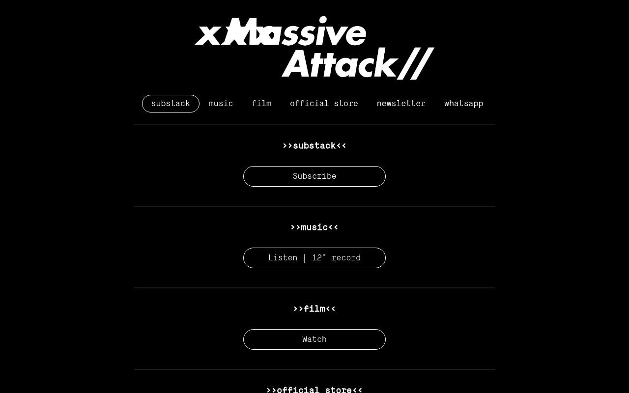 Homepage screenshot of massiveattack.os.fan