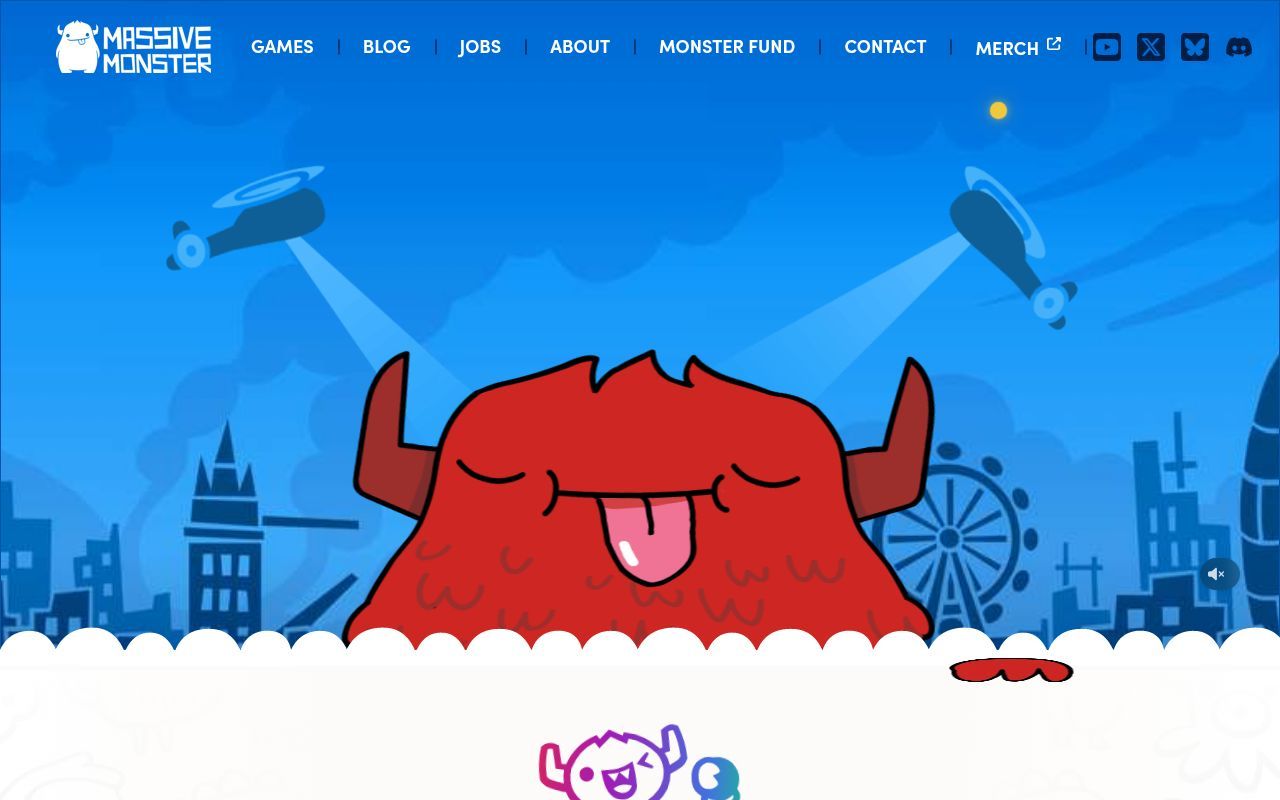 Homepage screenshot of massivemonster.com