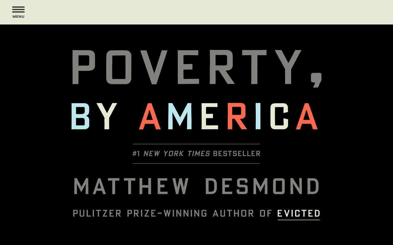 Homepage screenshot of matthewdesmondbooks.com