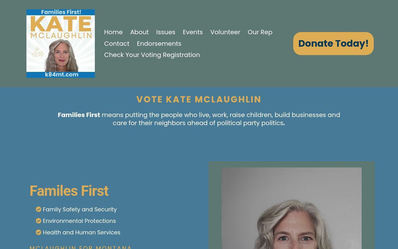Homepage screenshot of mclaughlinformontana.com