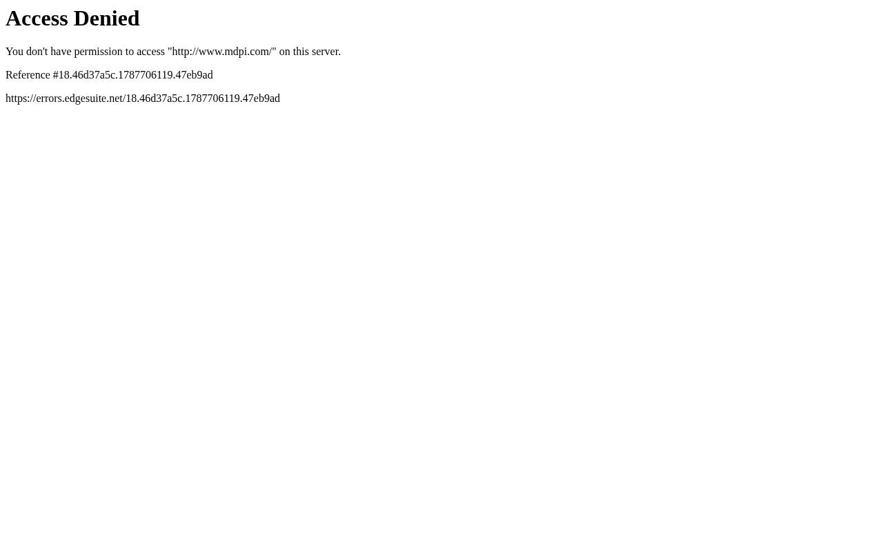 Homepage screenshot of mdpi.com
