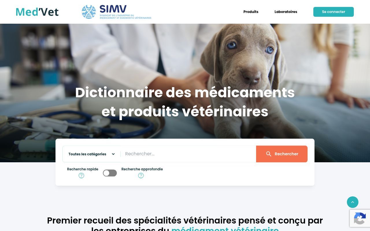 Homepage screenshot of med-vet.fr