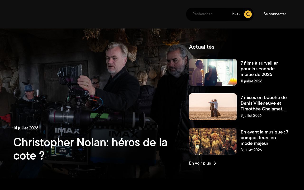 Homepage screenshot of mediafilm.ca