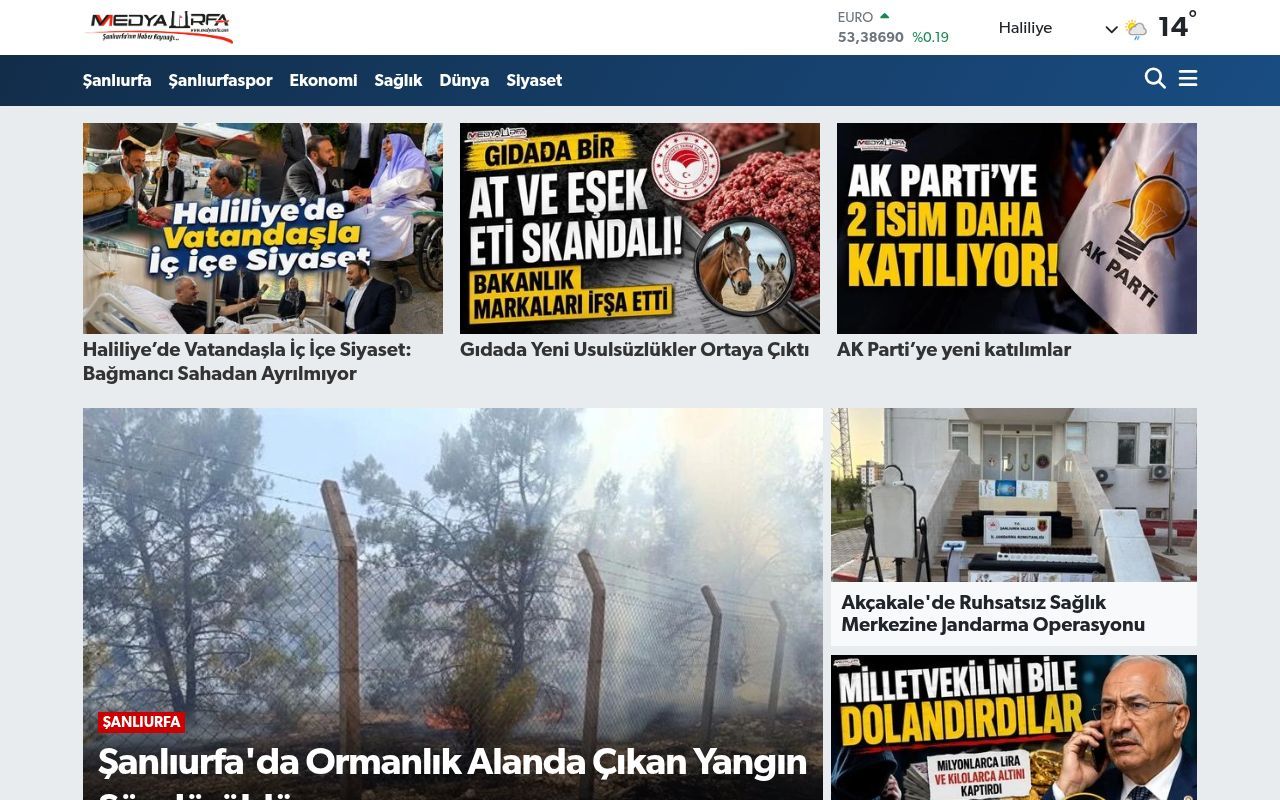 Homepage screenshot of medyaurfa.com