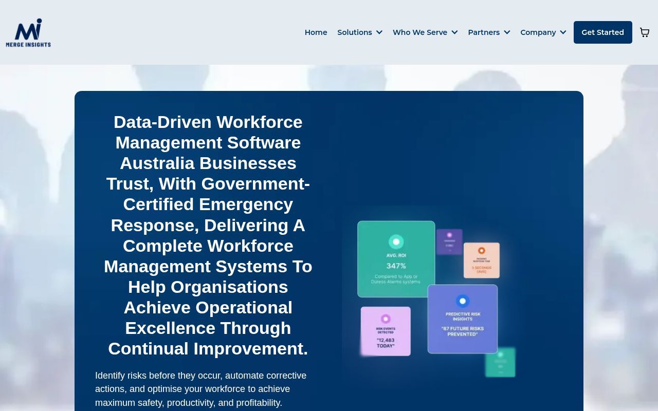 Homepage screenshot of mergeinsights.com