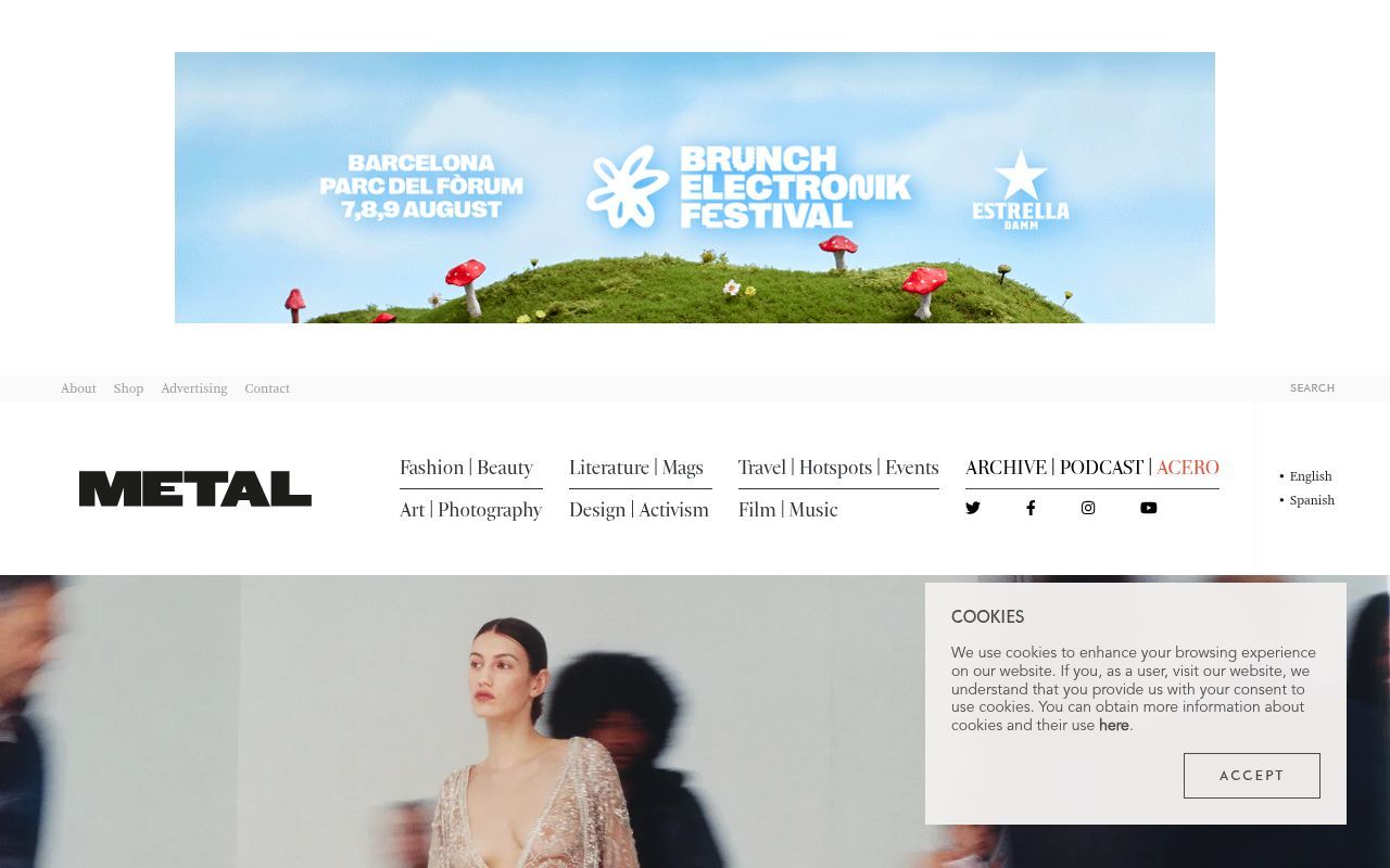 Homepage screenshot of metalmagazine.eu