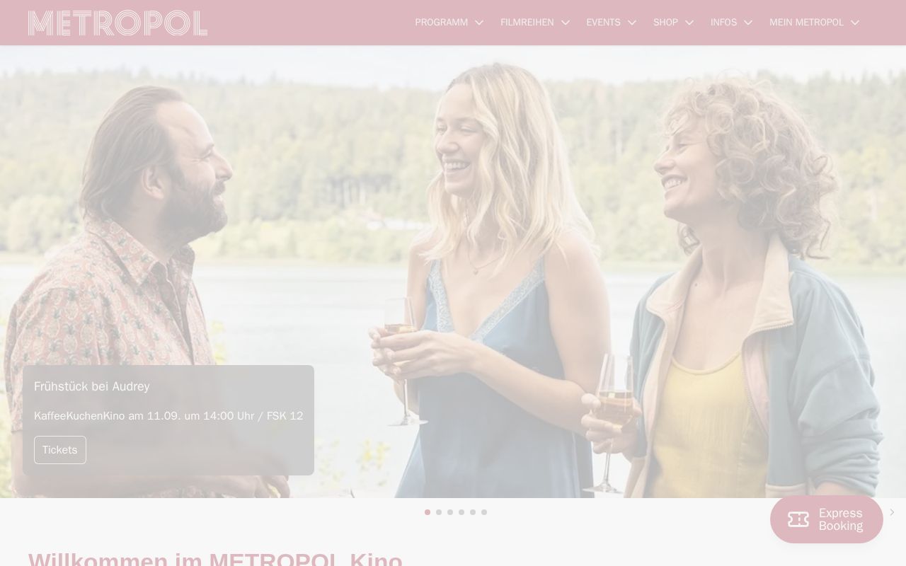 Homepage screenshot of metropolkino-gera.de