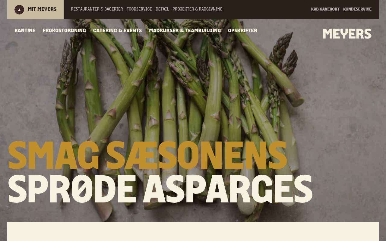 Homepage screenshot of meyers.dk