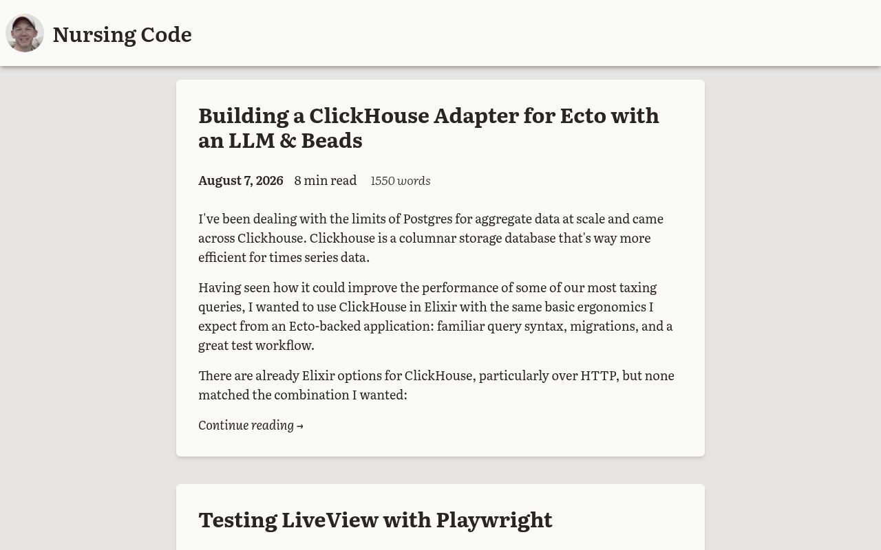 Homepage screenshot of mfeckie.dev