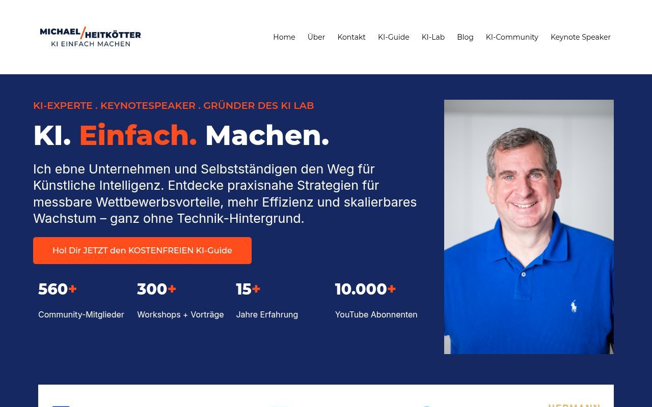 Homepage screenshot of michaelheitkoetter.com