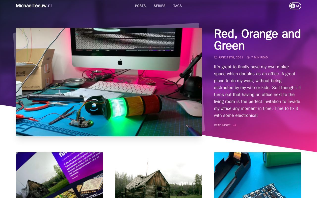 Homepage screenshot of michaelteeuw.nl