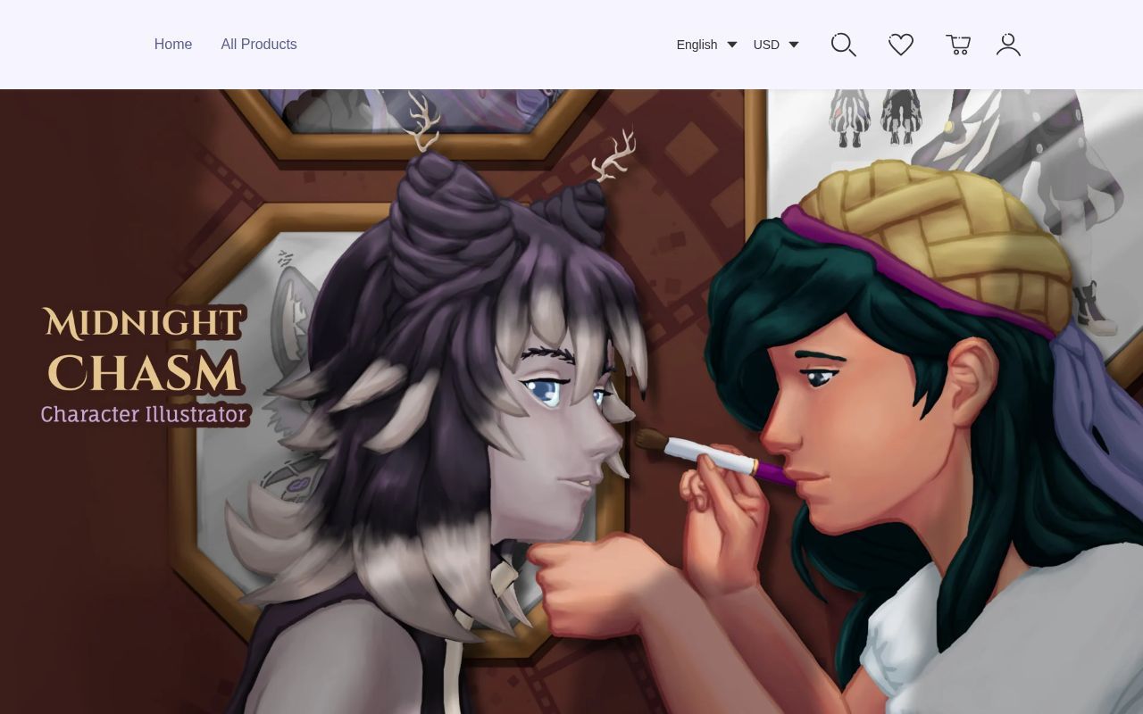Homepage screenshot of middyshop.artiststore.com