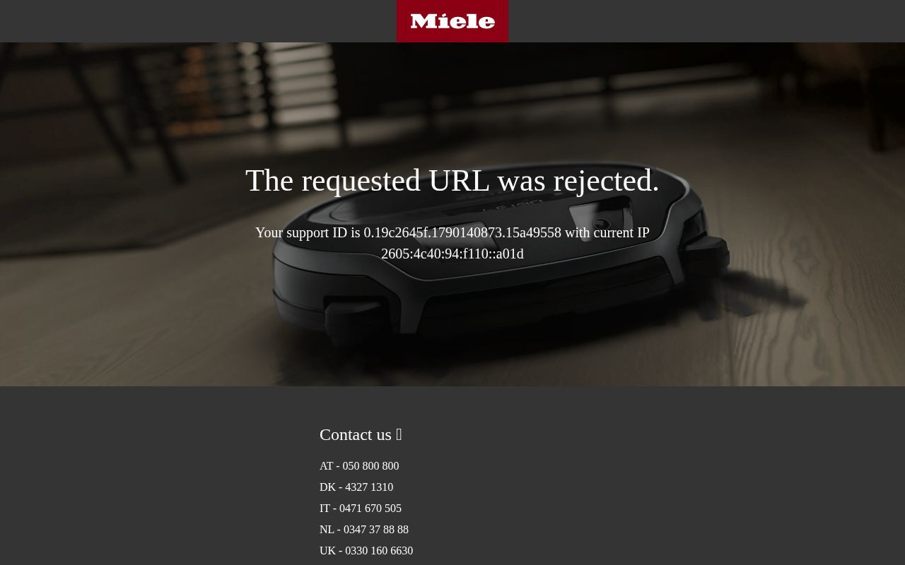 Homepage screenshot of miele.co.jp
