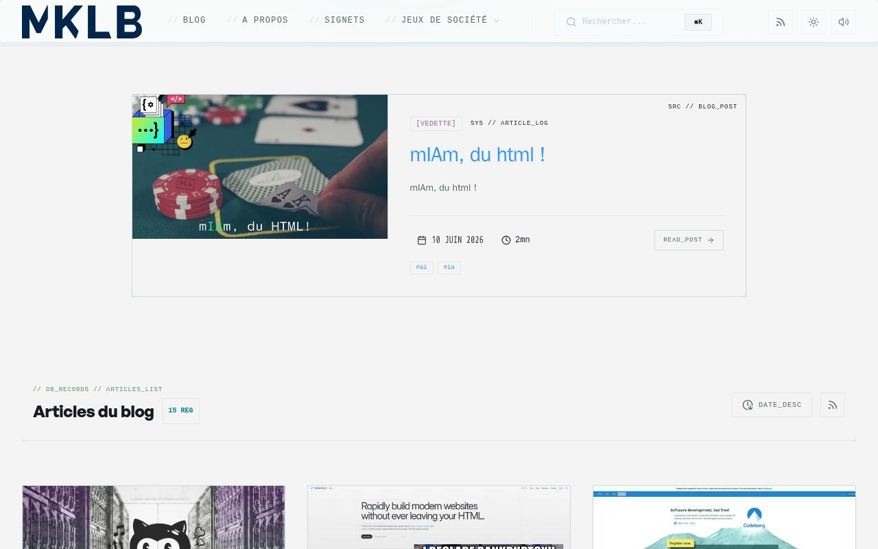 Homepage screenshot of mikaleb.com