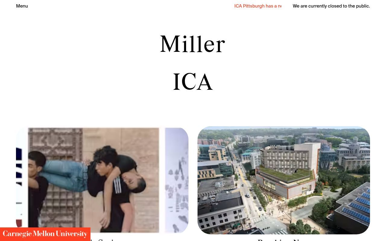 Homepage screenshot of miller-ica.cmu.edu