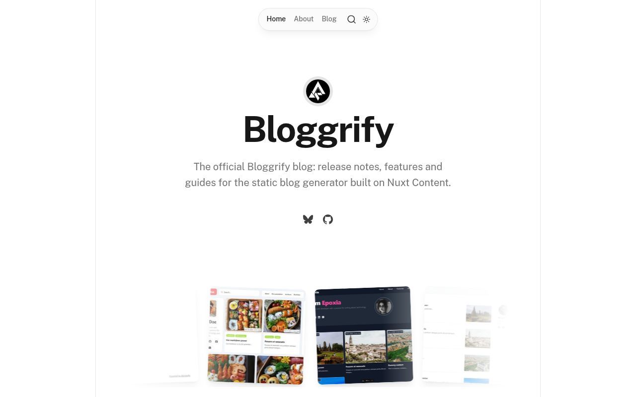 Homepage screenshot of minimalist.bloggrify.com