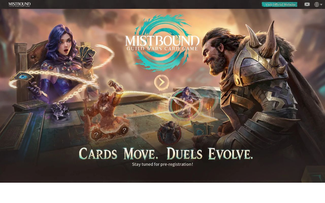 Homepage screenshot of mistbound.biligames.com