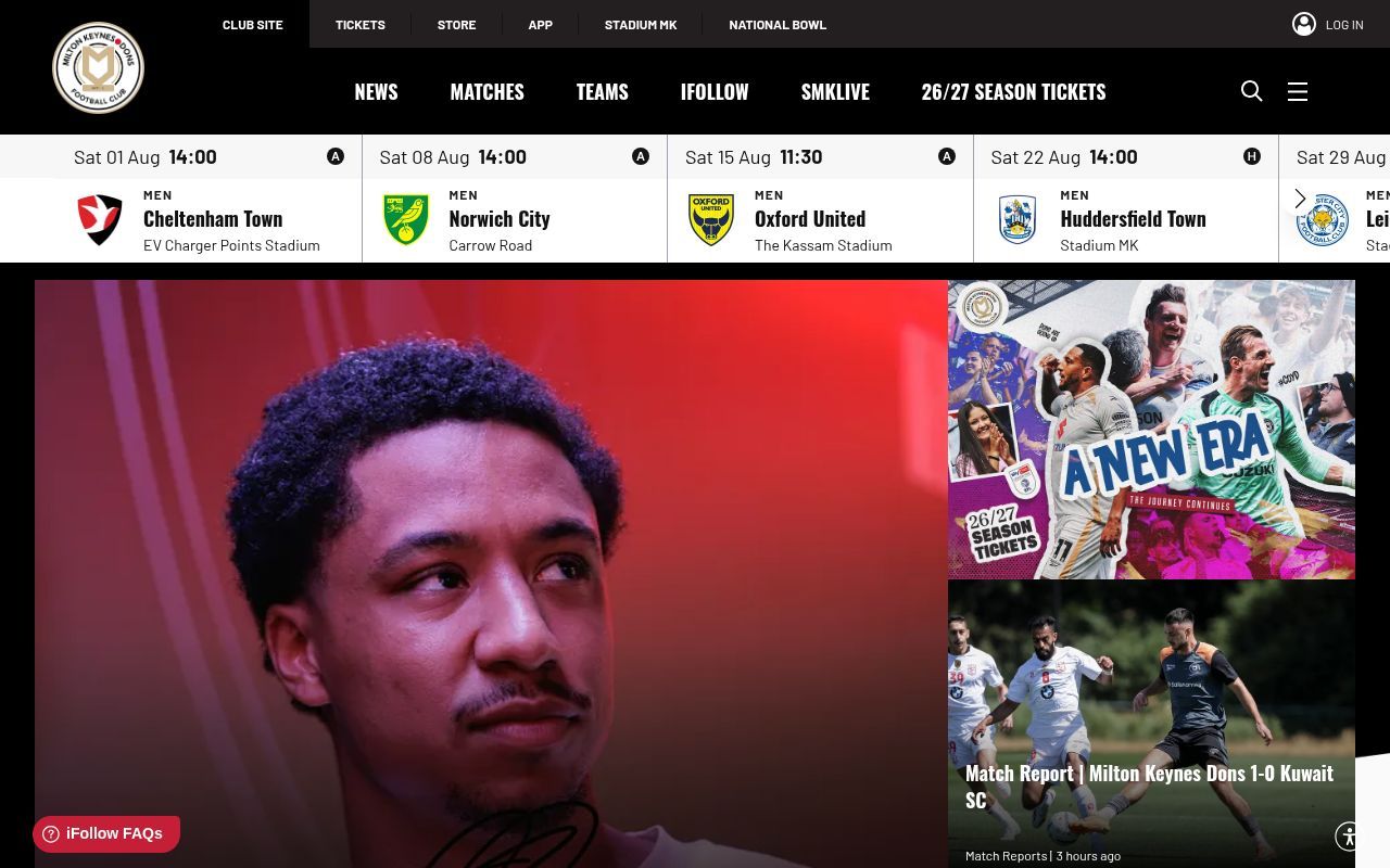 Homepage screenshot of mkdons.com