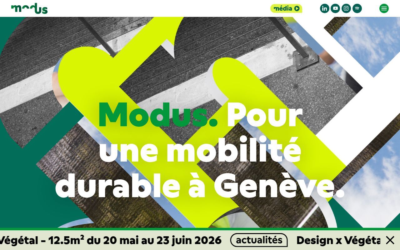Homepage screenshot of modus-ge.ch