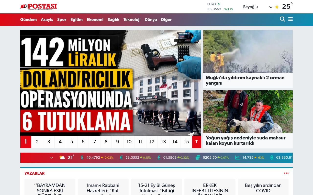 Homepage screenshot of muglapostasi.com.tr