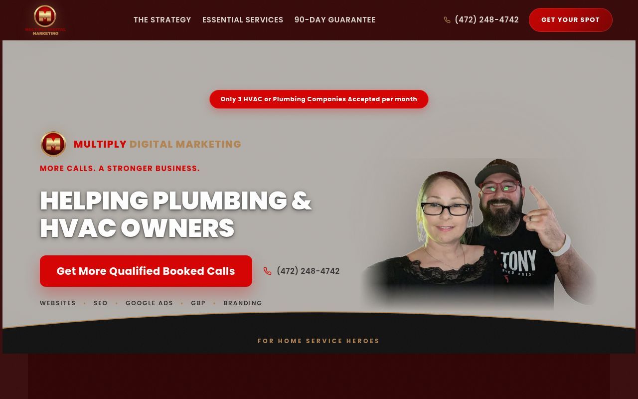 Homepage screenshot of multiplydigitalmarketing.com